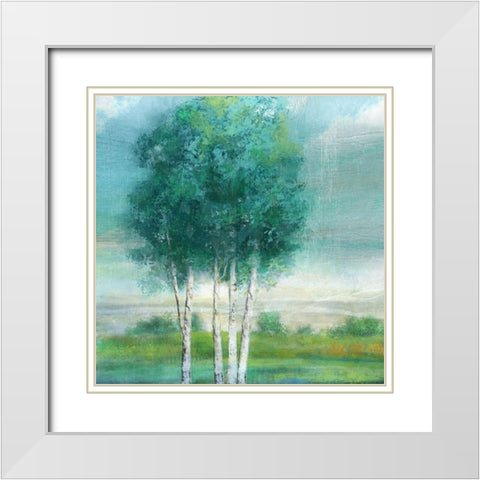 Summer Jewel White Modern Wood Framed Art Print with Double Matting by Nan