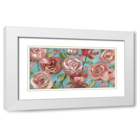 Peaches and Cream White Modern Wood Framed Art Print with Double Matting by Nan