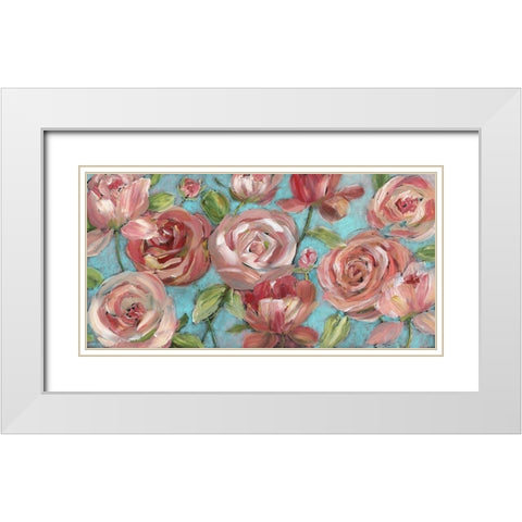 Peaches and Cream White Modern Wood Framed Art Print with Double Matting by Nan