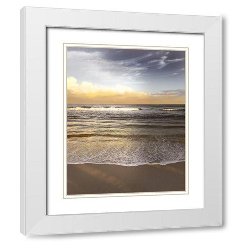 Evening Waves White Modern Wood Framed Art Print with Double Matting by Nan