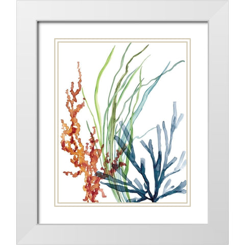 Ocean Garden I White Modern Wood Framed Art Print with Double Matting by Robinson, Carol
