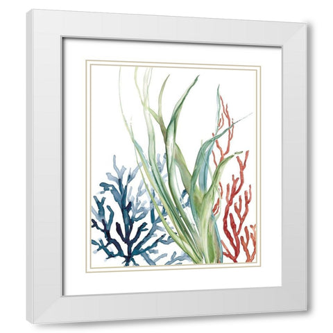 Ocean Garden II White Modern Wood Framed Art Print with Double Matting by Robinson, Carol