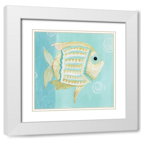 Whimsical Sea I White Modern Wood Framed Art Print with Double Matting by Robinson, Carol