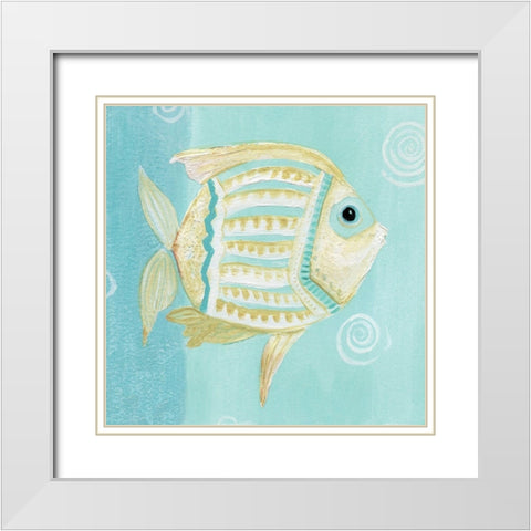 Whimsical Sea I White Modern Wood Framed Art Print with Double Matting by Robinson, Carol