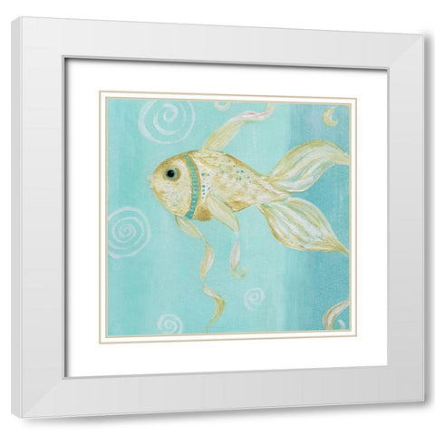 Whimsical Sea II White Modern Wood Framed Art Print with Double Matting by Robinson, Carol