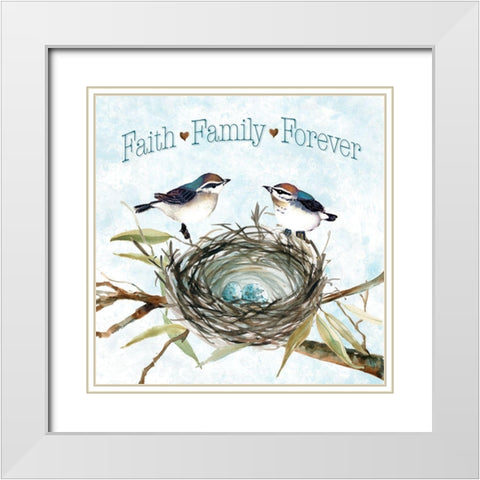 Faith Nest White Modern Wood Framed Art Print with Double Matting by Robinson, Carol