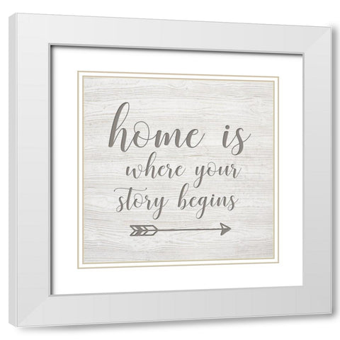 Home Is White Modern Wood Framed Art Print with Double Matting by Murray, Amanda