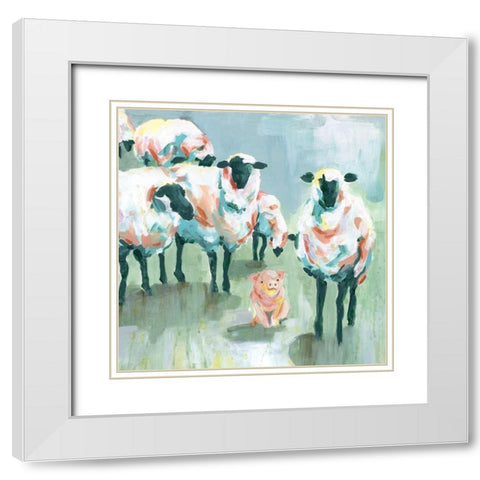 Babysitters Club White Modern Wood Framed Art Print with Double Matting by Robinson, Carol