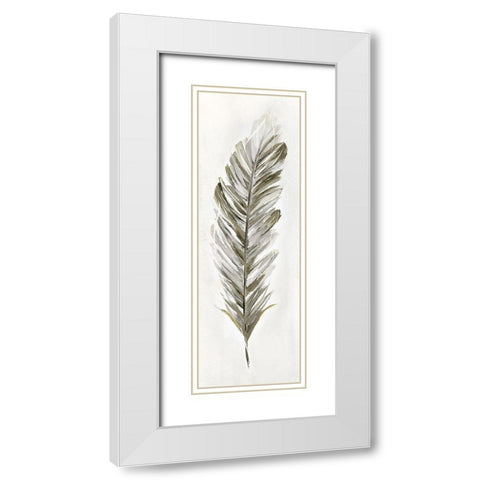 Plume Neutral I White Modern Wood Framed Art Print with Double Matting by Nan