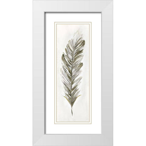 Plume Neutral I White Modern Wood Framed Art Print with Double Matting by Nan