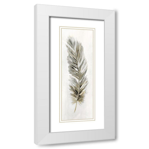 Plume Neutral II White Modern Wood Framed Art Print with Double Matting by Nan