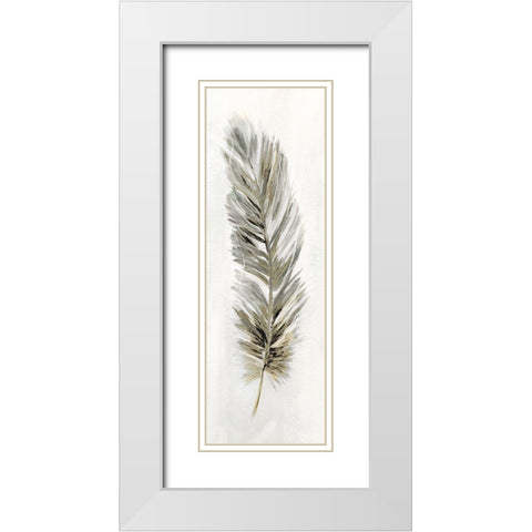 Plume Neutral II White Modern Wood Framed Art Print with Double Matting by Nan