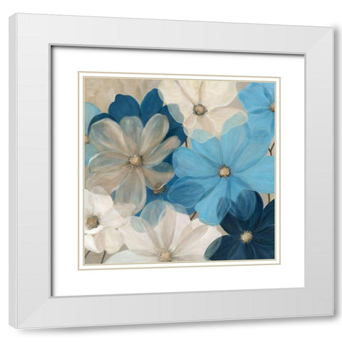 Midnight Blue Gardens White Modern Wood Framed Art Print with Double Matting by Robinson, Carol