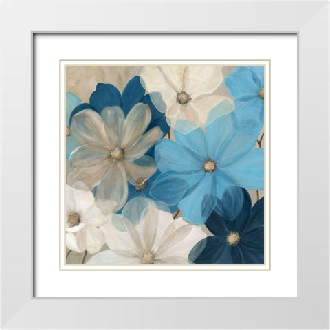 Midnight Blue Gardens White Modern Wood Framed Art Print with Double Matting by Robinson, Carol