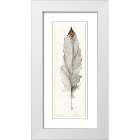 Neutral Feather II White Modern Wood Framed Art Print with Double Matting by Robinson, Carol