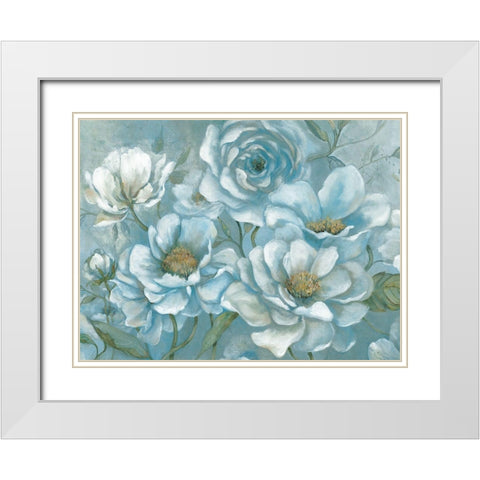 Twilight Blooms White Modern Wood Framed Art Print with Double Matting by Robinson, Carol
