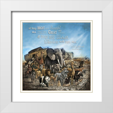 All Things Bright and Beautiful White Modern Wood Framed Art Print with Double Matting by Manning, Ruane