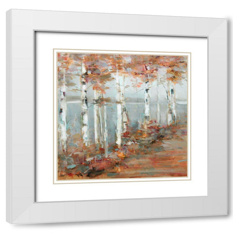 Birch Walk I White Modern Wood Framed Art Print with Double Matting by Swatland, Sally