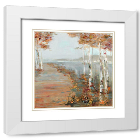 Birch Walk II White Modern Wood Framed Art Print with Double Matting by Swatland, Sally