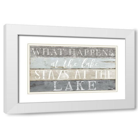 What Happens at the Lake White Modern Wood Framed Art Print with Double Matting by CAD Designs