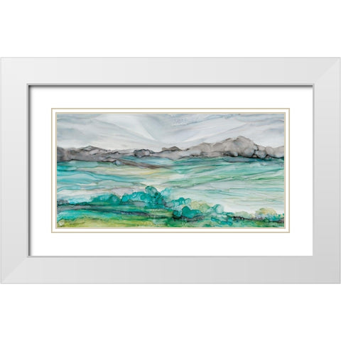 Marble Seas White Modern Wood Framed Art Print with Double Matting by Robinson, Carol
