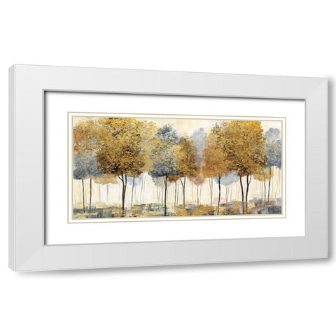 Golden Forest White Modern Wood Framed Art Print with Double Matting by Nan