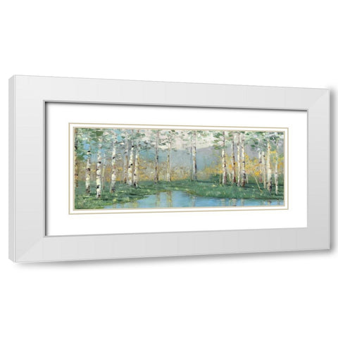 Birch River Reflections White Modern Wood Framed Art Print with Double Matting by Swatland, Sally