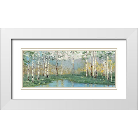 Birch River Reflections White Modern Wood Framed Art Print with Double Matting by Swatland, Sally