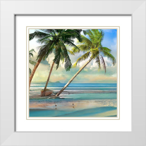 A Found Paradise III White Modern Wood Framed Art Print with Double Matting by Calascibetta, Mike