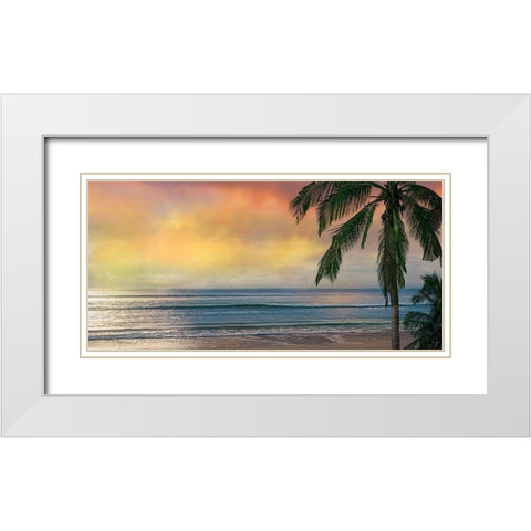 Sunset Cove White Modern Wood Framed Art Print with Double Matting by Calascibetta, Mike