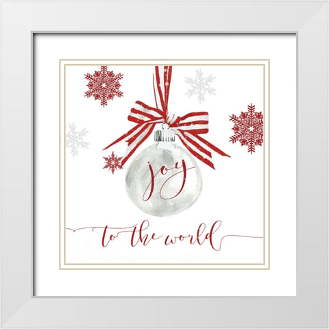 Joy Ornament White Modern Wood Framed Art Print with Double Matting by Robinson, Carol