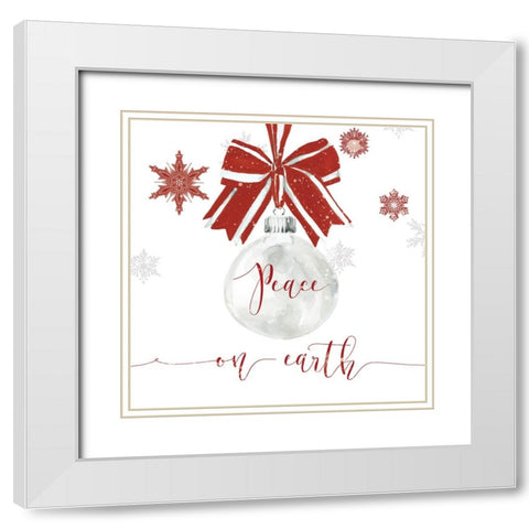 Peace Ornament White Modern Wood Framed Art Print with Double Matting by Robinson, Carol