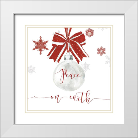Peace Ornament White Modern Wood Framed Art Print with Double Matting by Robinson, Carol