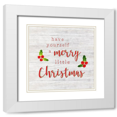 Merry Little Christmas White Modern Wood Framed Art Print with Double Matting by Carpentieri, Natalie