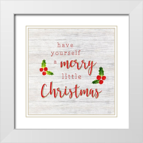 Merry Little Christmas White Modern Wood Framed Art Print with Double Matting by Carpentieri, Natalie