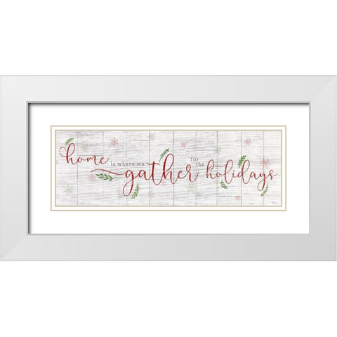 Holidays Gather White Modern Wood Framed Art Print with Double Matting by Carpentieri, Natalie