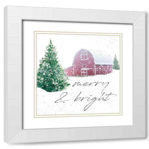 Farmhouse Christmas White Modern Wood Framed Art Print with Double Matting by Robinson, Carol