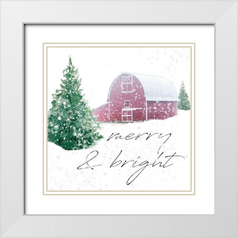 Farmhouse Christmas White Modern Wood Framed Art Print with Double Matting by Robinson, Carol