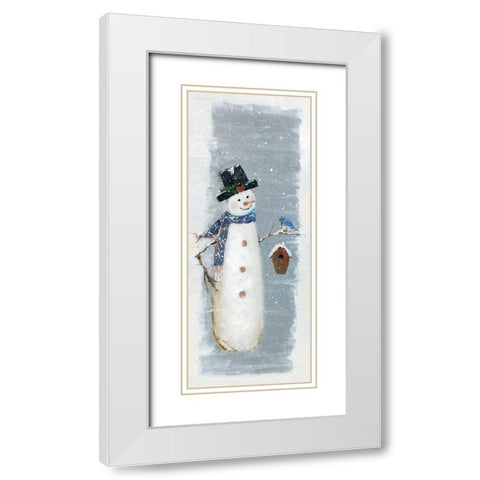 Primitive Snowman I White Modern Wood Framed Art Print with Double Matting by Swatland, Sally