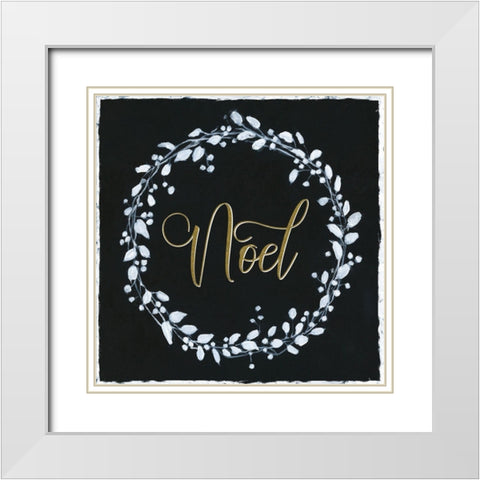 Noel Wreath White Modern Wood Framed Art Print with Double Matting by Swatland, Sally