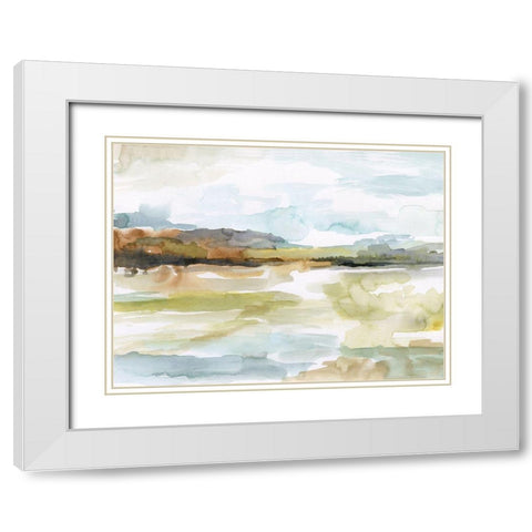 Faraway White Modern Wood Framed Art Print with Double Matting by Nan