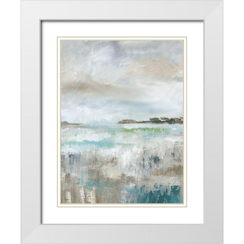 Soft Vista I White Modern Wood Framed Art Print with Double Matting by Nan