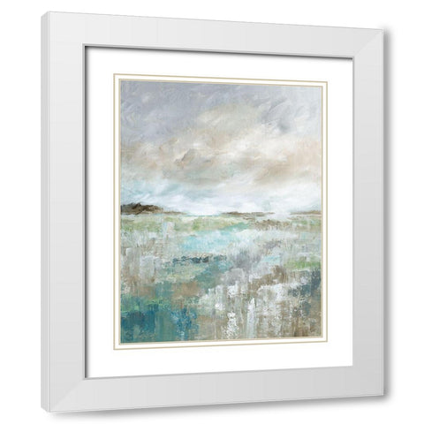 Soft Vista II White Modern Wood Framed Art Print with Double Matting by Nan