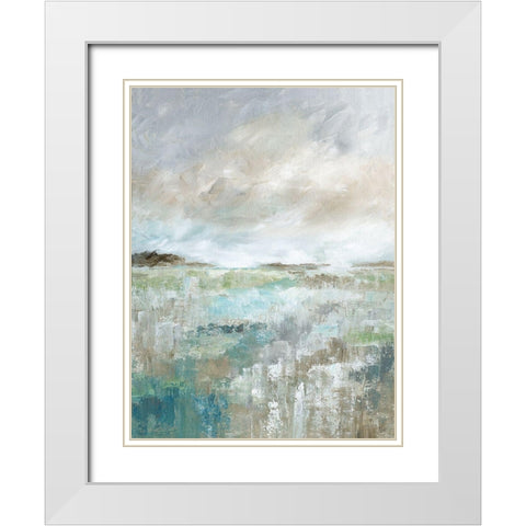 Soft Vista II White Modern Wood Framed Art Print with Double Matting by Nan