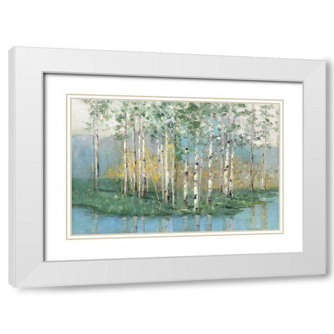 Birch Reflections Revisited White Modern Wood Framed Art Print with Double Matting by Swatland, Sally