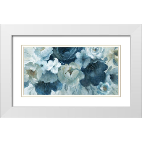 Blue on Blue White Modern Wood Framed Art Print with Double Matting by Robinson, Carol