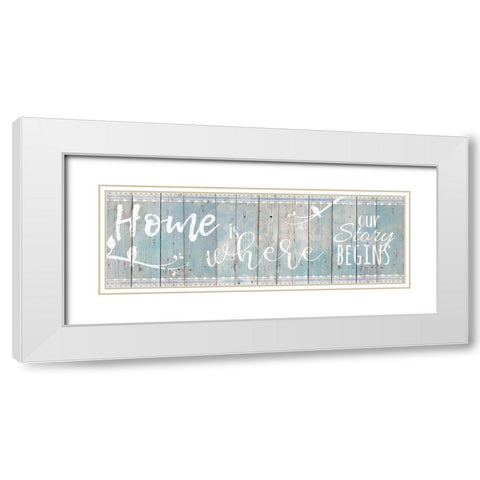 Home Story White Modern Wood Framed Art Print with Double Matting by Santiago, Daniela