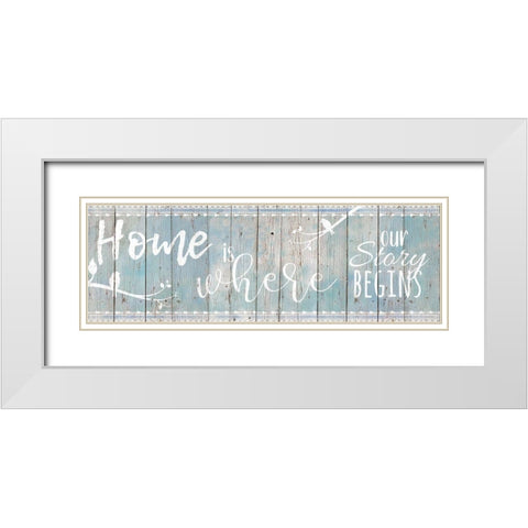 Home Story White Modern Wood Framed Art Print with Double Matting by Santiago, Daniela