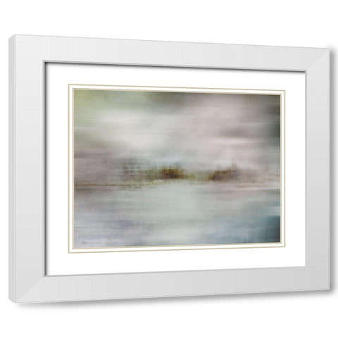 Misty Islands White Modern Wood Framed Art Print with Double Matting by Nan