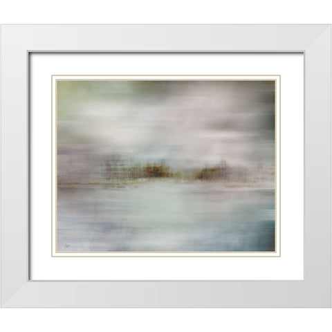 Misty Islands White Modern Wood Framed Art Print with Double Matting by Nan